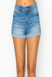 Load image into Gallery viewer, Medium Wash Cuffed Denim Shorts