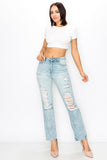 Load image into Gallery viewer, Light Wash High Rise Straight Fit Jeans