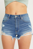 Load image into Gallery viewer, Distressed Fray Mid-Rise Denim Shorts