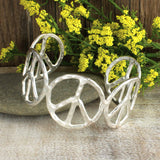 Load image into Gallery viewer, Woodstock Vibes Silver Peace Sign Cuff Bracelet