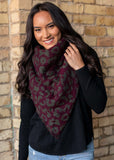 Load image into Gallery viewer, Burgundy &amp; Olive Leopard Print Blanket Scarf