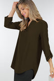 Load image into Gallery viewer, Long Sleeve Stretch Woven Top