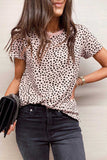 Load image into Gallery viewer, Apricot Cheetah Print Short Sleeve T Shirt