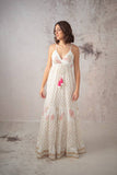 Load image into Gallery viewer, Maniyah White Spanish Handmade Flowy Dress