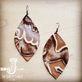 Load image into Gallery viewer, Leather Oval Earrings in Sienna Laredo