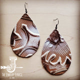 Load image into Gallery viewer, Leather Teardrop Earring in Sienna Laredo