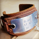 Load image into Gallery viewer, Blame It All On My Roots Leather Cuff