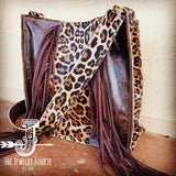 Load image into Gallery viewer, Hair on Hide Box Handbag w/ Leopard Accents