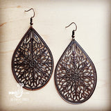 Load image into Gallery viewer, Copper Filigree Teardrop Earrings