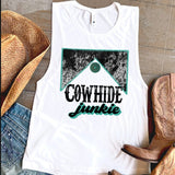 Load image into Gallery viewer, Cowhide Junkie Festival Tank Top