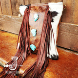 Load image into Gallery viewer, Crossbody Bag w/ Fringe &amp; Turquoise