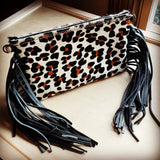 Load image into Gallery viewer, Leopard Hair-on-Hide Clutch Handbag