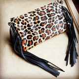 Load image into Gallery viewer, Leopard Hair-on-Hide Clutch Handbag