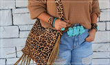 Load image into Gallery viewer, Hair-On-Hide w/ Leopard Flap Crossbody Handbag