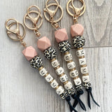 Load image into Gallery viewer, Leopard Beaded &quot;MaMa&quot; Keychain (Custom Variants)