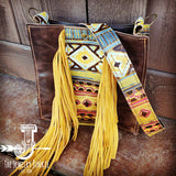 Load image into Gallery viewer, Hair on Hide Box Handbag w/ Yellow Navajo Accents and Strap