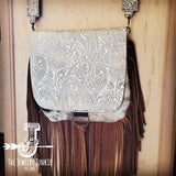 Load image into Gallery viewer, Hair-On-Hide w/ Oyster Paisley Flap Crossbody Handbag