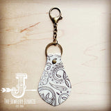 Load image into Gallery viewer, Authentic Leather Keychain OYSTER PAISLEY