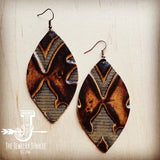 Load image into Gallery viewer, Leather Oval Earrings in Brown Laredo