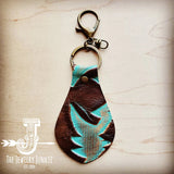 Load image into Gallery viewer, Authentic Leather Keychain Turquoise Laredo