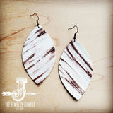 Load image into Gallery viewer, Leather Oval Earring-White Chateau