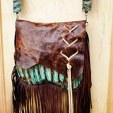 Load image into Gallery viewer, Leather Turquoise Chateau Handbag