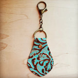 Load image into Gallery viewer, Authentic Leather Keychain Cowboy Turquoise