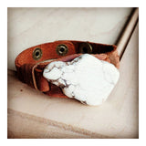 Load image into Gallery viewer, Leather Cuff w/ White Turquoise