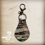 Load image into Gallery viewer, Authentic Leather Keychain TURQUOISE CHATEAU