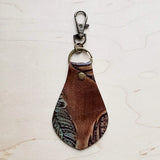 Load image into Gallery viewer, Authentic Leather Keychain TURQUOISE FEATHER