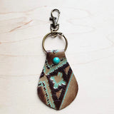 Load image into Gallery viewer, Authentic Leather Keychain TURQUOISE NAVAJO