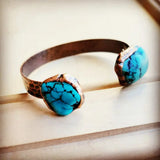 Load image into Gallery viewer, Copper Bangle Cuff with Natural Turquoise