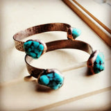 Load image into Gallery viewer, Copper Bangle Cuff with Natural Turquoise