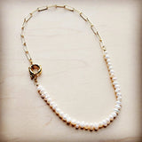 Load image into Gallery viewer, Genuine Freshwater Pearl &amp; Gold Chain Necklace