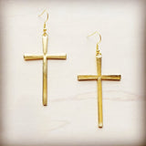 Load image into Gallery viewer, Gold Cross Earrings