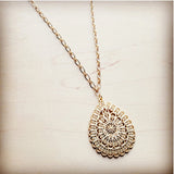 Load image into Gallery viewer, Matte Gold Filigree Necklace &amp; Earring Set