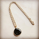 Load image into Gallery viewer, Gold Necklace w/ Labradorite Pendant