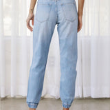 Load image into Gallery viewer, Kan Can High Rise Lightly Distressed Jogger Jeans