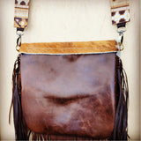 Load image into Gallery viewer, Leather Handbag w/ Hair-on-Hide Flap and Triple Turquoise