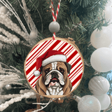 Load image into Gallery viewer, Georgia Bulldog Solid Wood Round Ornament