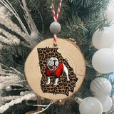 Load image into Gallery viewer, Georgia Bulldog Solid Wood Round Ornament