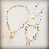 Load image into Gallery viewer, Gold Chain Necklace with Freshwater Pearls and Charm