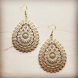 Load image into Gallery viewer, Matte Gold Filigree Necklace &amp; Earring Set