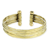 Load image into Gallery viewer, Hammered Gold 7 Line Cuff Bracelet