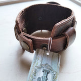 Load image into Gallery viewer, Indian Headdress Copper Leather Cuff