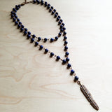 Load image into Gallery viewer, Blue Lapis Necklace w/ Copper Feather